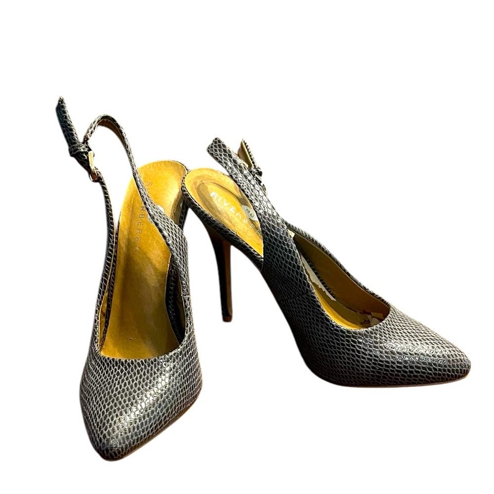 Elegant Gray snake skin Slingback Heels size 7